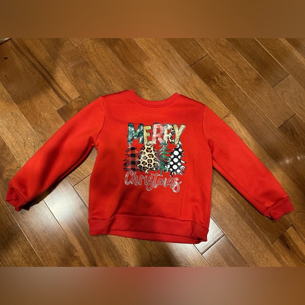 Festive Red Christmas Kids Sweatshirt